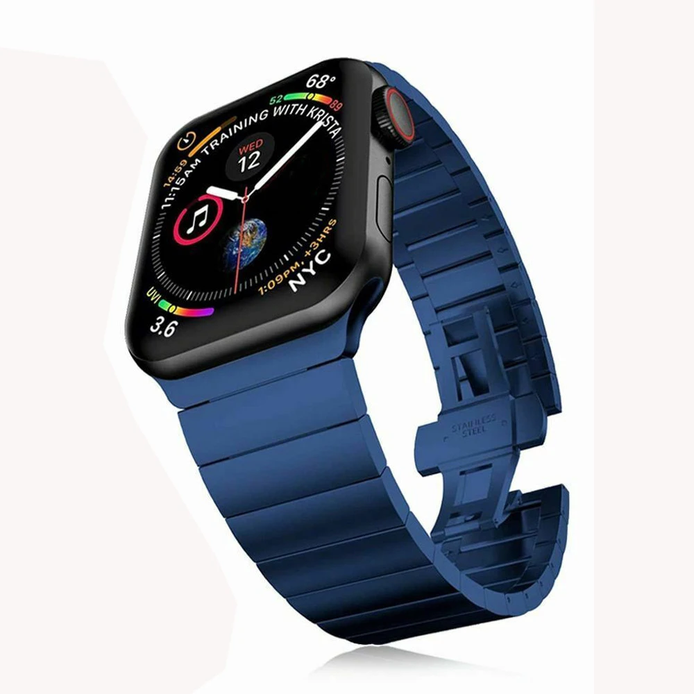 Metallarmband für Apple Watch 46mm, Edelstahl-Uhrenarmband für iWatch Serie 12 11 10 Ultra 49mm 42/44/45mm, Business-Armband