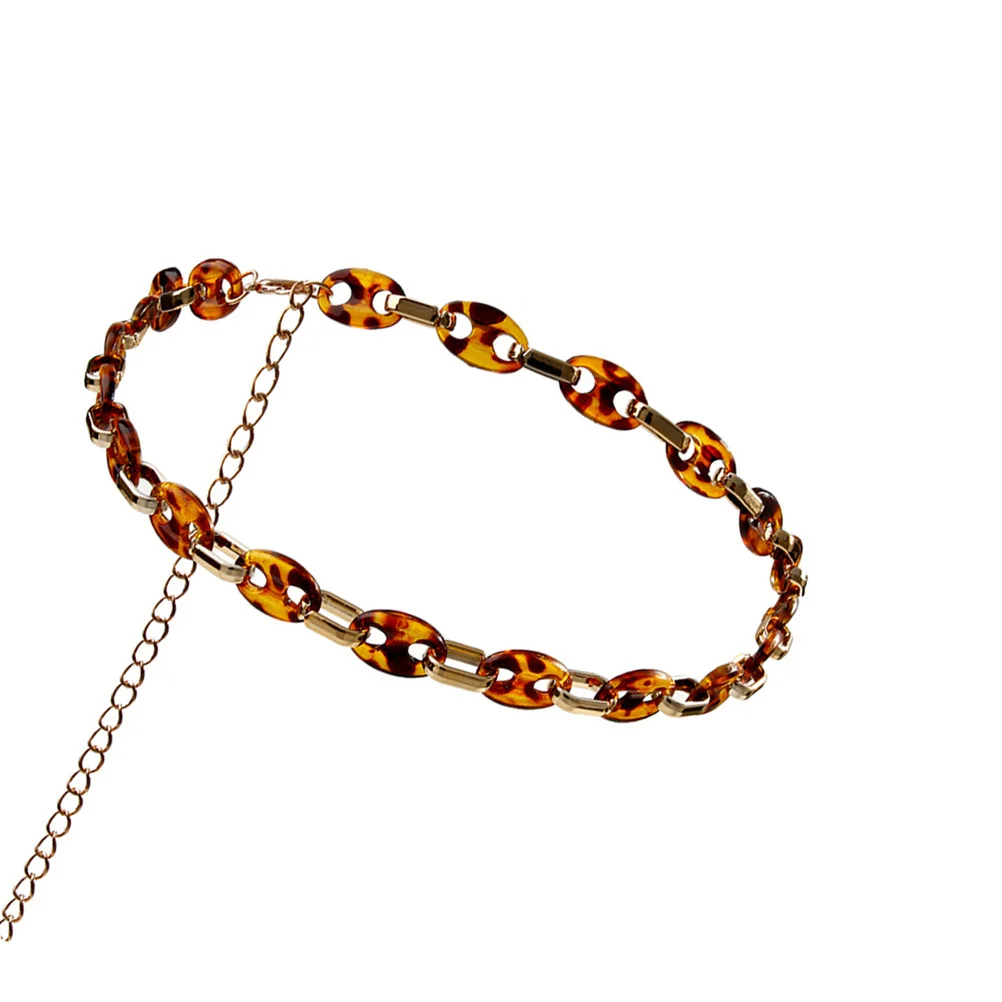 

Leopard Print Waist Chain Adjustable Acrylic Button Chain For Jeans Pants Pocket Jewelry Accessory For Women