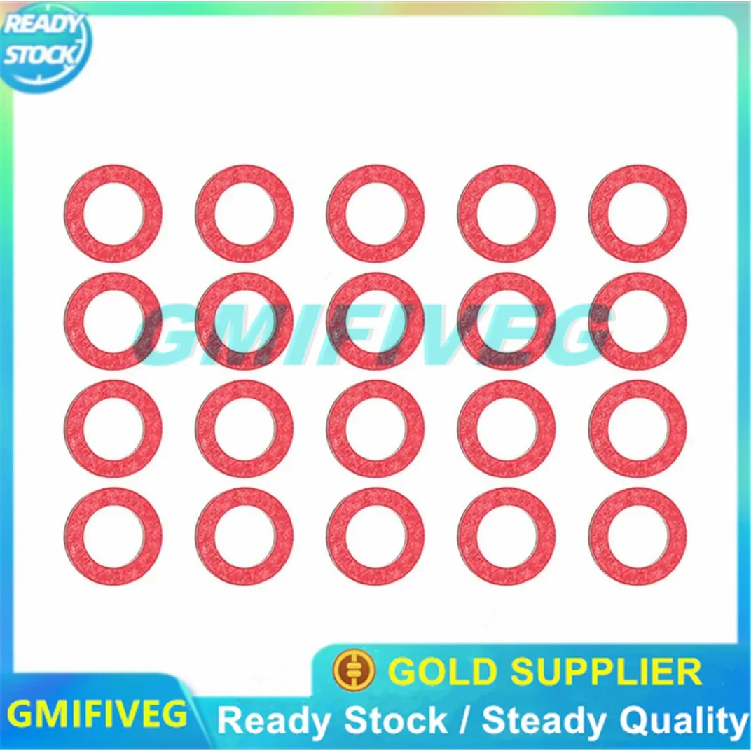 20PCS Red Seal Gasket Lower Casing 90430-08020-00 For Yamaha HIDEA Boat Engine Gasket Plug  Used on Drain and Oil Level 13*8*1.5