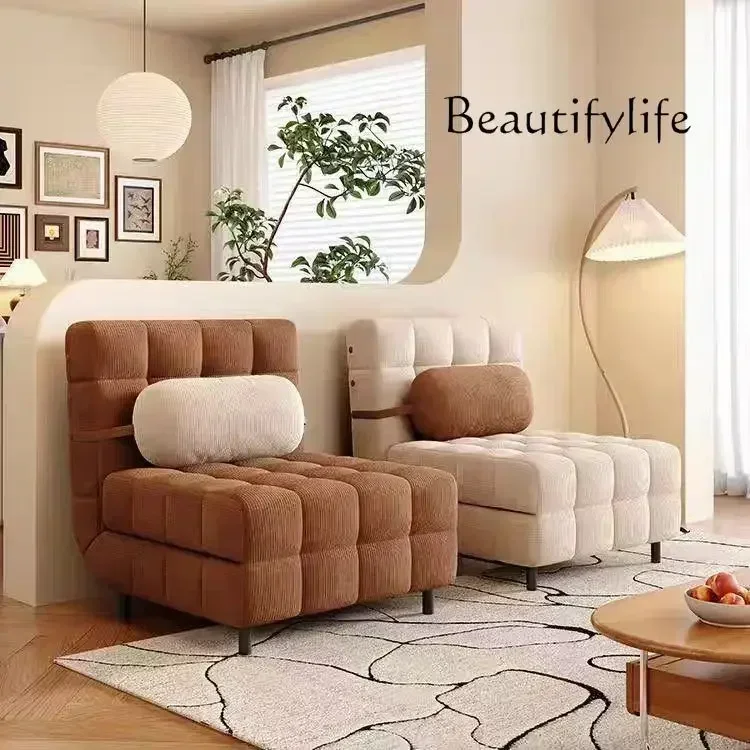 Y Corduroy Retractable Multifunctional Sofa Муравьи Cream Wind Sofa Bed Dual-purpose Small Apartment