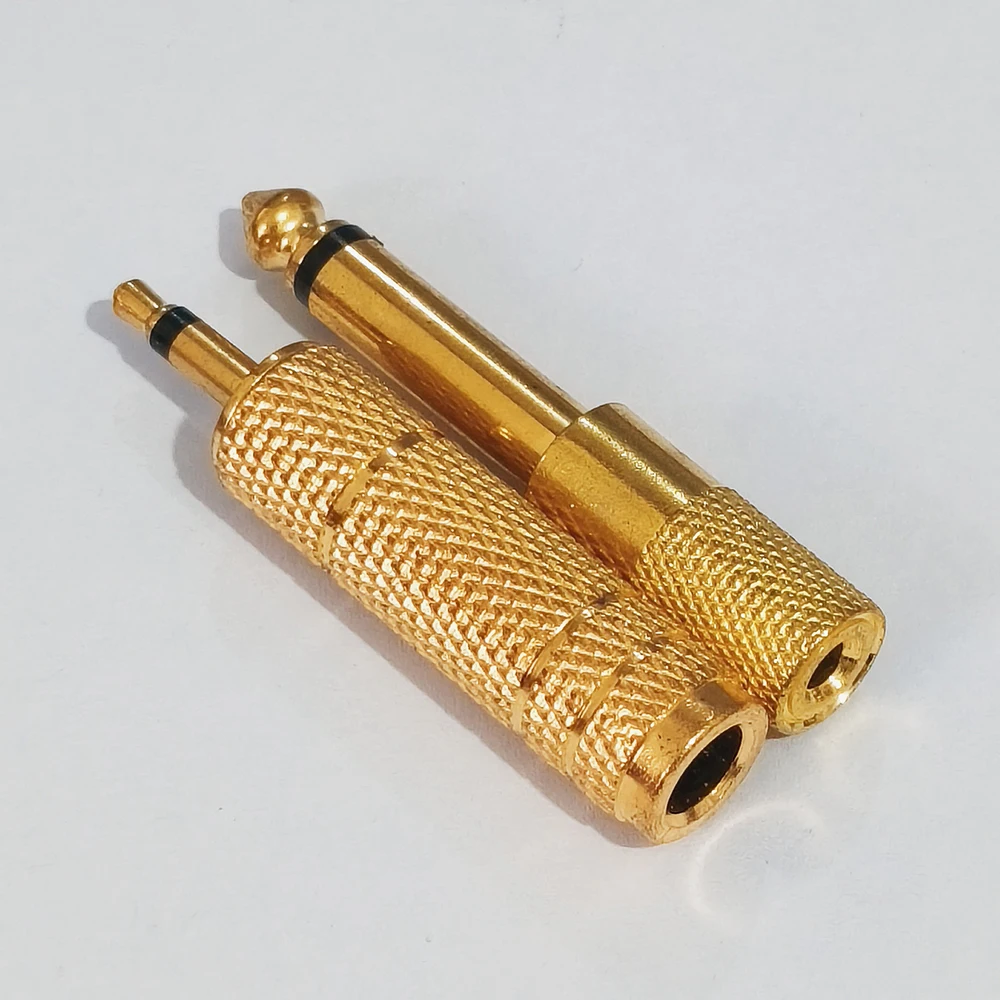 1/5 Stück vergoldeter Mono-Audio-Klinkenadapter, direkt ab Werk, 3,5 mm Stecker/Buchse auf 6,5 mm Stecker/Buchse, Mikrofon-Steckverbinder – Detail 3