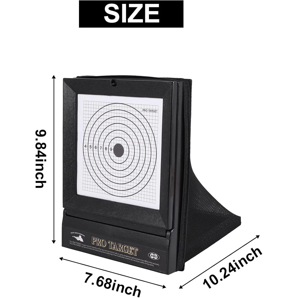 Cibles portables d'extérieur avec piège, filet attrape-cible, planche de support de tir, papier cible de resubdivision 10 pour Airsoft