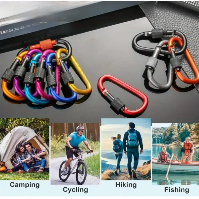 

D-Shaped Hiking Buckle Outdoor Adventure Safety Locking Backpack Buckle - Durable Aluminum Alloy,Stylish D-ring Design