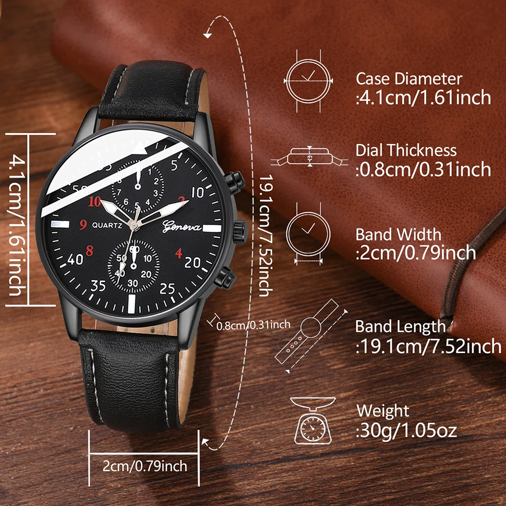 4 Piece Set Of Fashionable Simple And Luxurious Couple Watches Quartz Watches Leather Watches Bracelets And Accessories Set