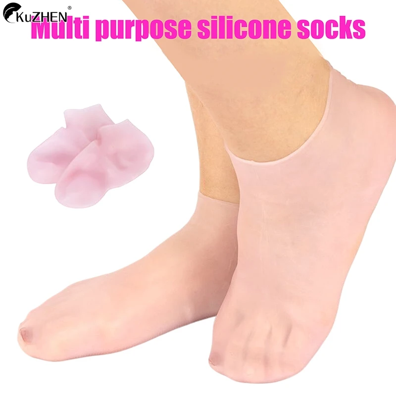 

1Pair Silicone Socks Foot Spa Moisturizing Gel Sock Exfoliating And Preventing Dryness Cracked Foot Skin Care Anti Cracking Sock