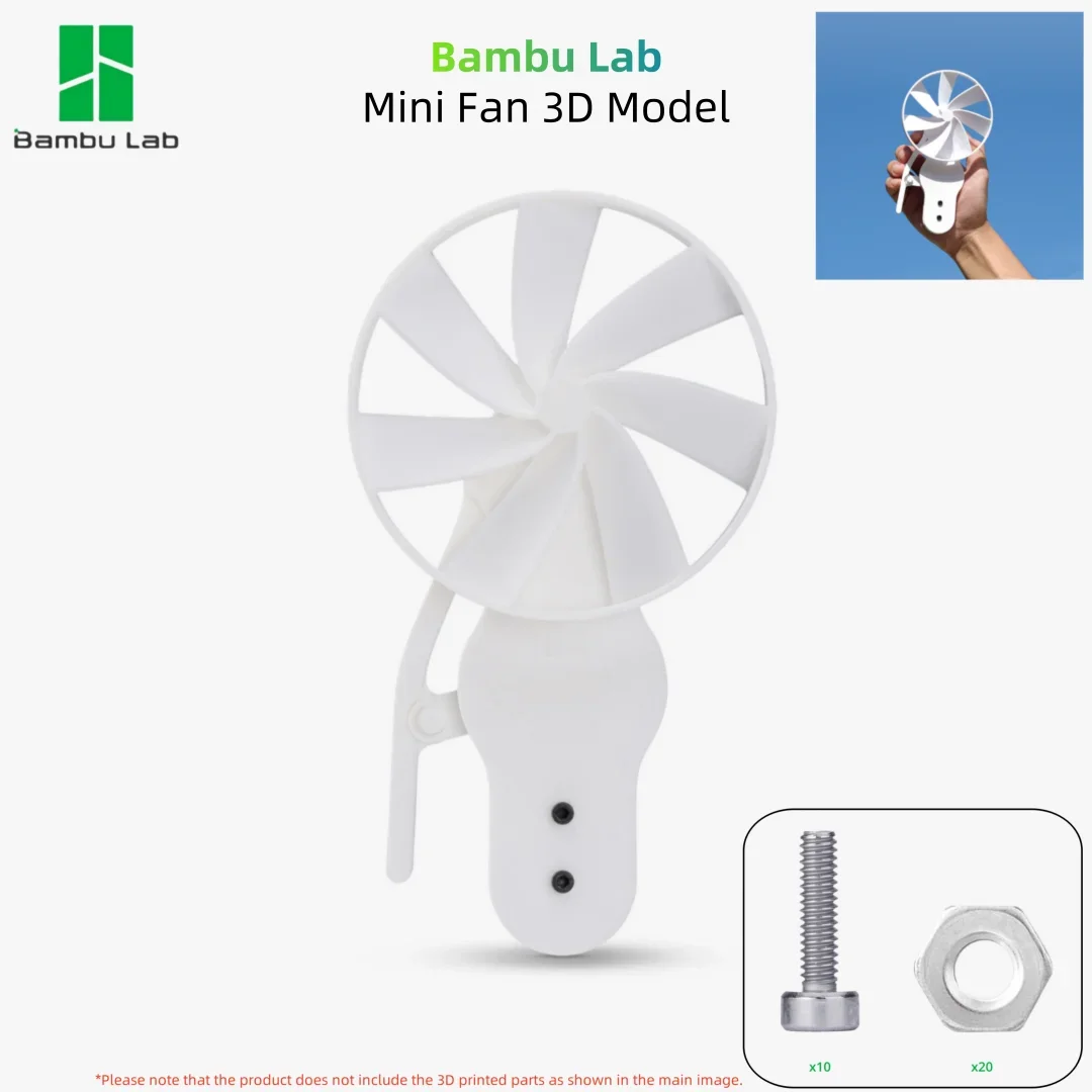 Bambu Lab 3D Printing NEW DIY Creative Model Portable portable Fan Shoot Gun Desktop ornament Gifts Bamboos 3D Printer Parts