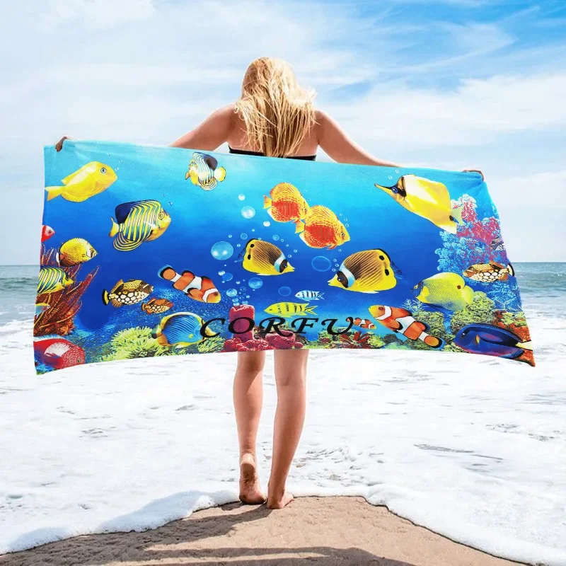 Customized Printed Beach Towel Sea Bath Towel Wholesale Price Pool Towels for Party Gift Vacation Picnic Personalized Towel