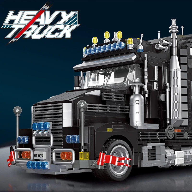 

New 92005 1545pcs MOC Black Heavy Truck Building Blocks Model Vehicle Bricks Assembling DIY Toys for Boys Birthday Gift Set