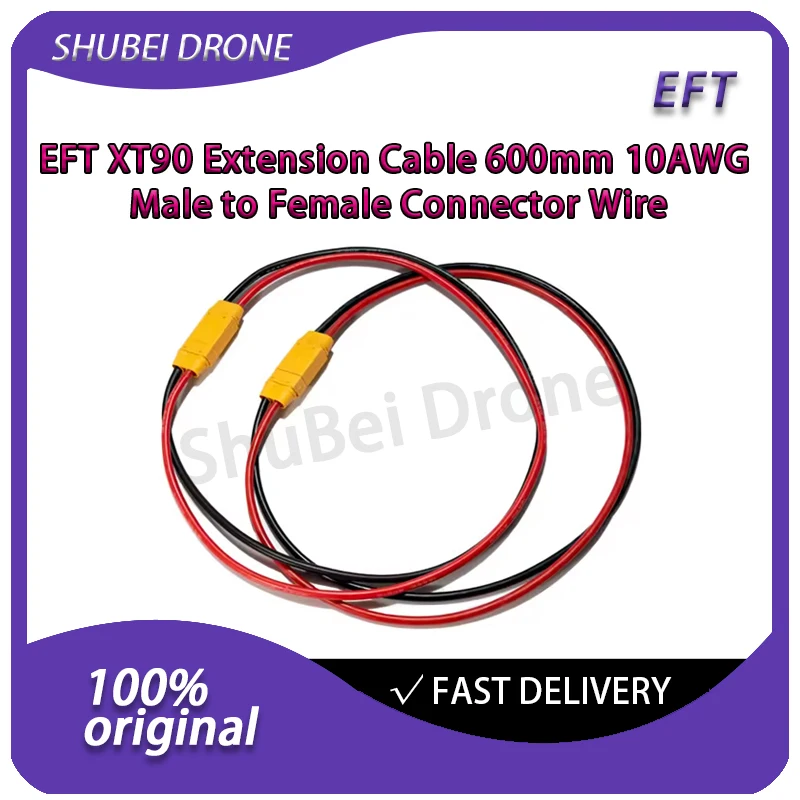 

EFT XT90 Extension Cable 600mm 10AWG Male to Female Connector Wire for Agricultural Plant Protection Drone UAV Power Supply Part