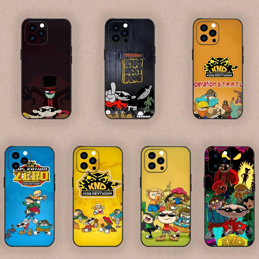 Codename Kids Next Door Anime Phone Case For iPhone Mini 11 12 13 14 15 Plus Pro Max XR XS Black Shell