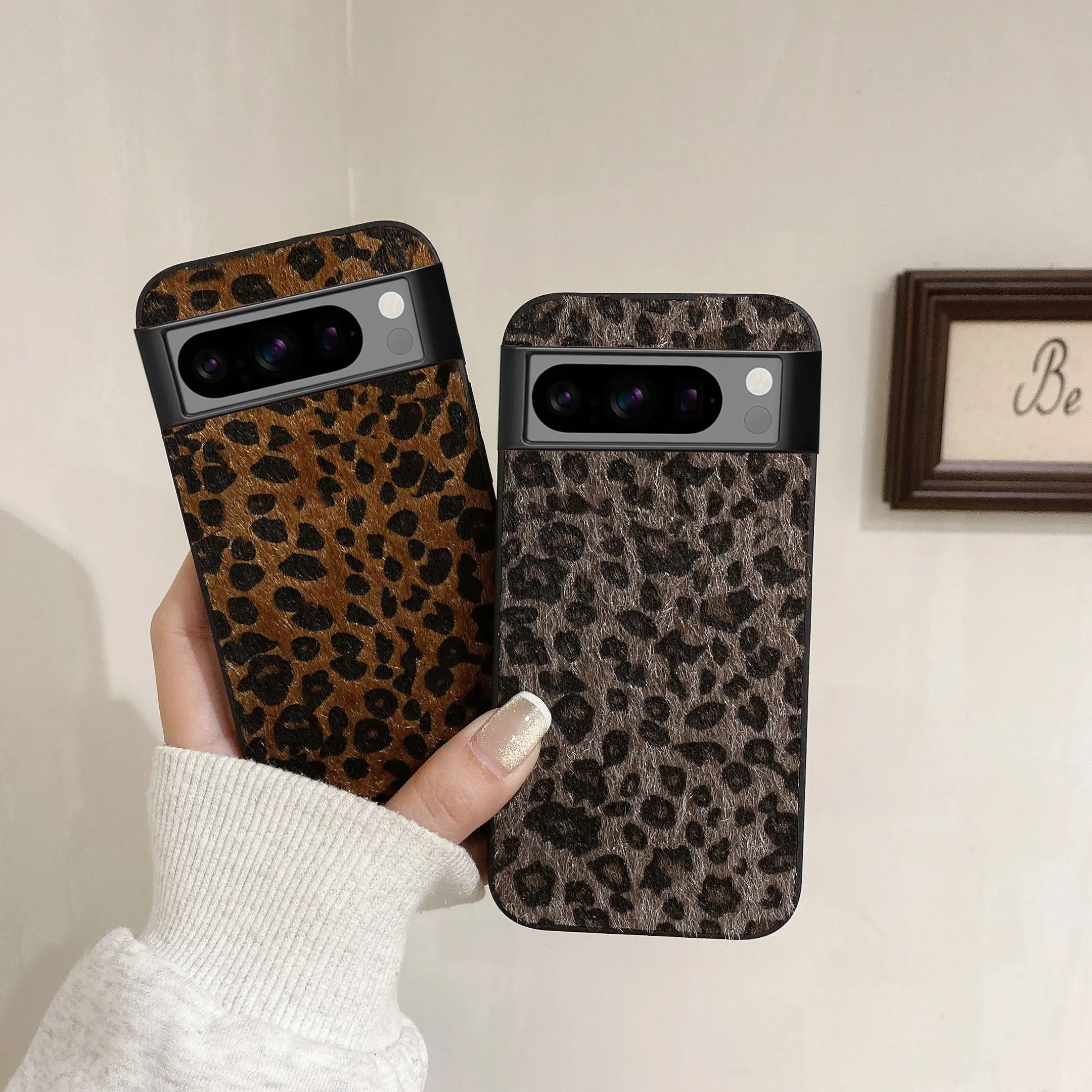 Fashion Retro Leopard Print Plush Textured Phone Case for Google Pixel 10 9 Pro XL 6Pro 7Pro 8Pro 7A 8A 9A 6A Protective Cover