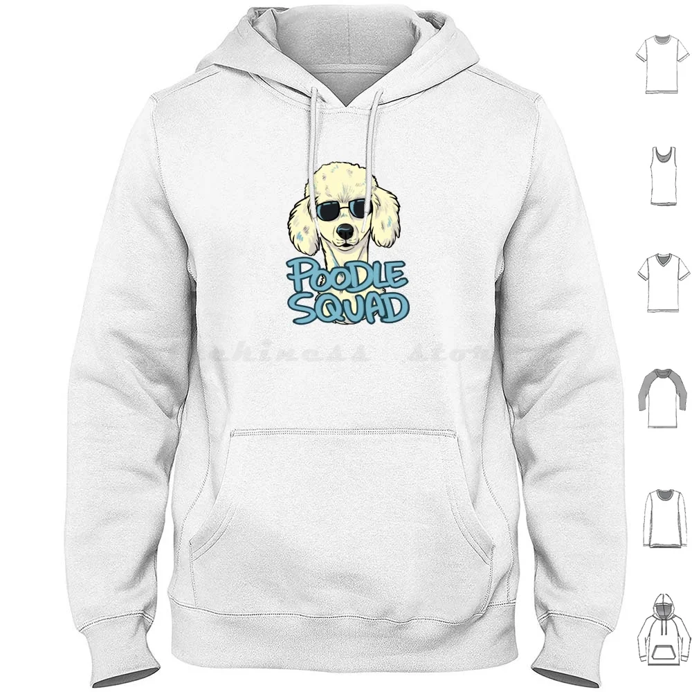 

Белая толстовка с капюшоном Poodle Squad, хлопок, стандартный пудель с длинными рукавами, собаки, собаки