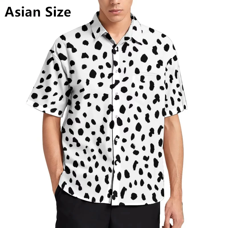 

3D Print Cow Spot Leopard Print Hawaiian Men's Short Sleeve Shirt Comfortable Fashion New Men's Street Top Casual Men's Shirt