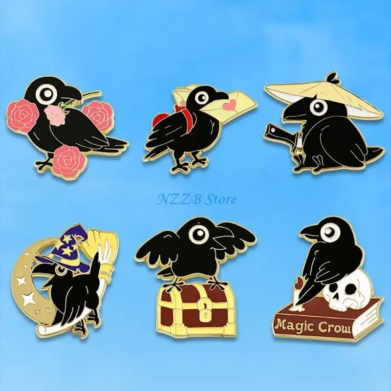 

T21F Sophisticated Crow Brooch Pin Fashion Accessory for Stage and Theme Event