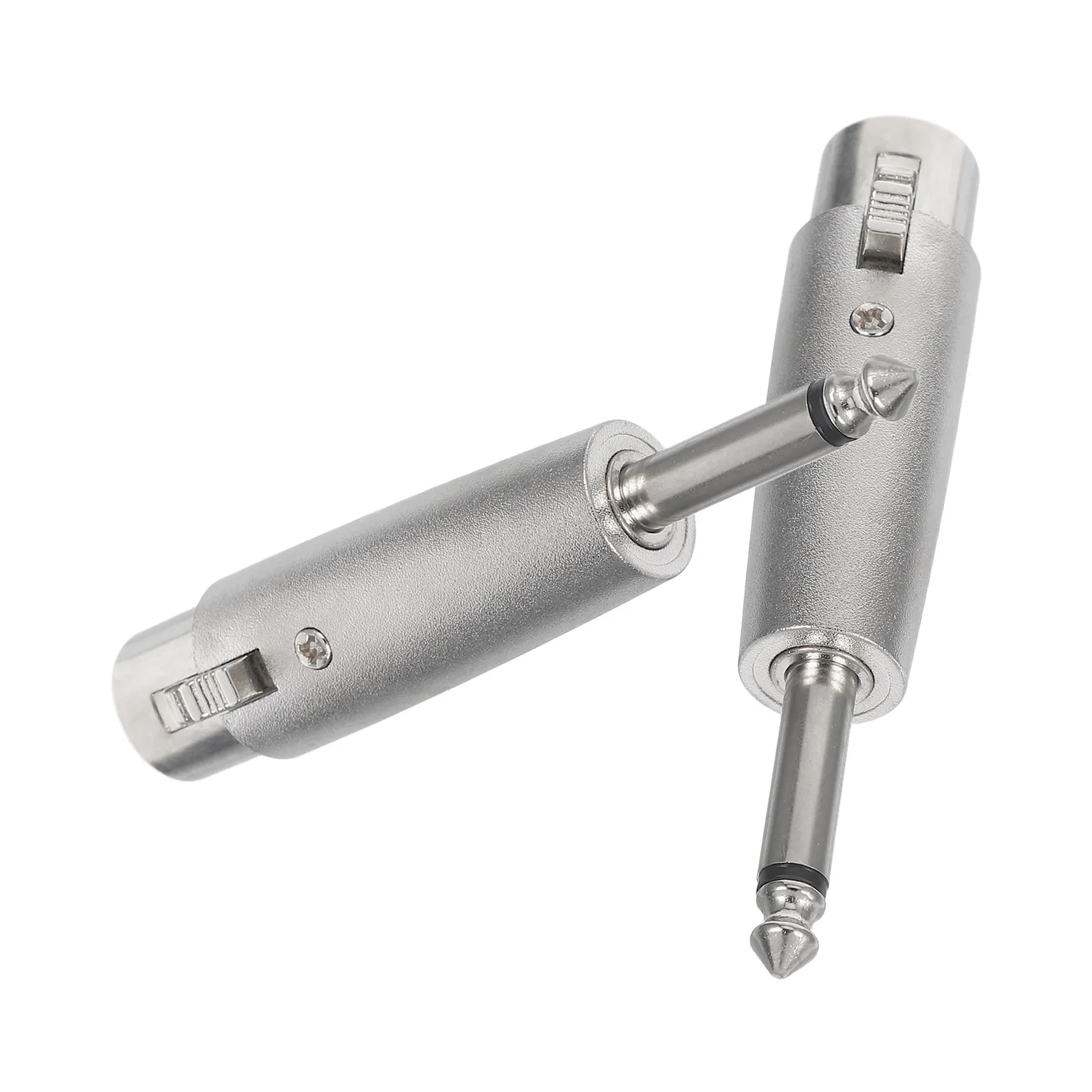 2Pcs 6.35mm Mono Male to Xlr 3 Pin Female Audio Adapter Stable Signal Transmission Microphone Mixer Adapter for
