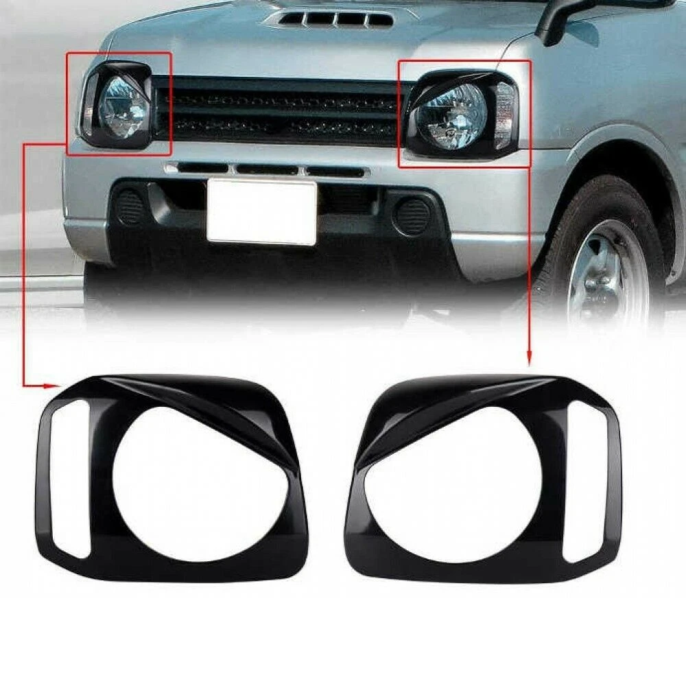 Lamp Hoods Stickers Car Headlight Light Lamp Cover Garnish for Suzuki Jimny JB23 JB33 JB43 1998-2017 Black