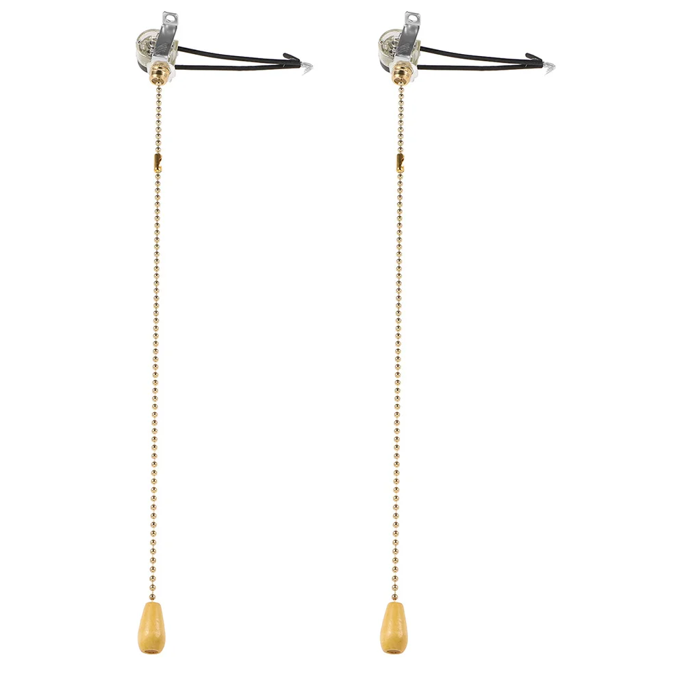 

2Pcs Iron Ceiling Fan Pull Chain Switch Replacement Kit Decorative Pull Lamp Light Switch Replacement for Wall Ceiling Light