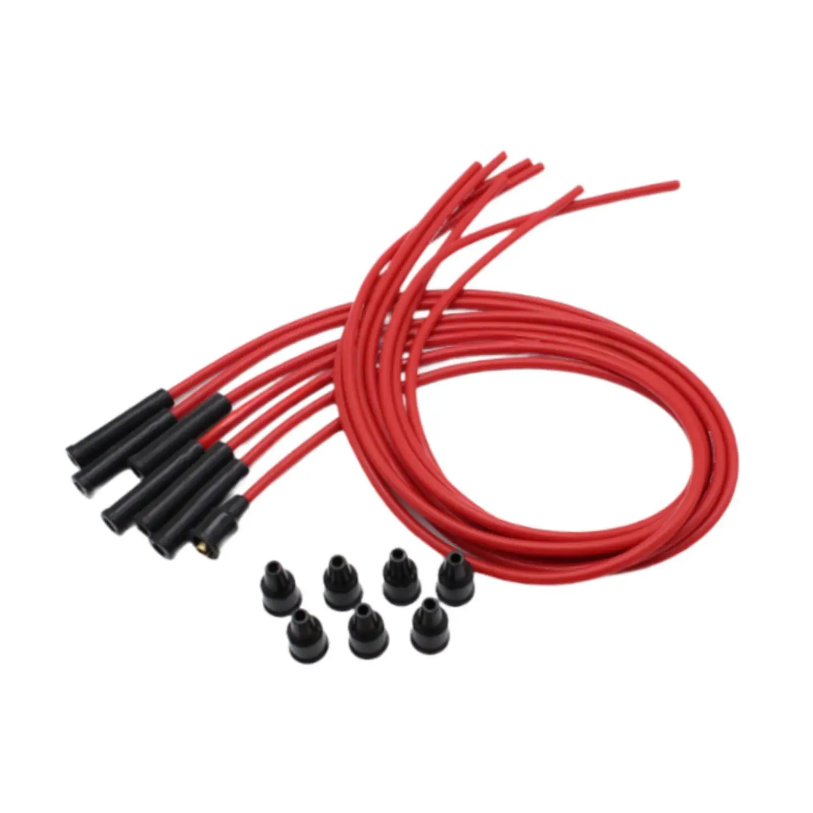 Spark Plug Ignition Wire Kit Easy to Install Replaces Auto Accessories Reliable High Performance 8mm for 6 Cylinder Cars