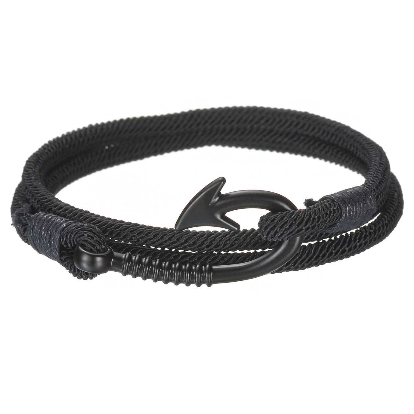 Trendy Bracelet for Men Women Wine Red Marine Sailor Rope Nautical Survival Hanger Bracelet Stainless Steel Sport Bracelet