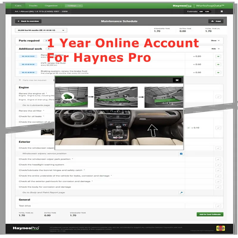 Newest Haynes Pro Online Account 1 Year Subscription Workshop Repair Software Car Truck Maintaince Database PC Tablet Phone
