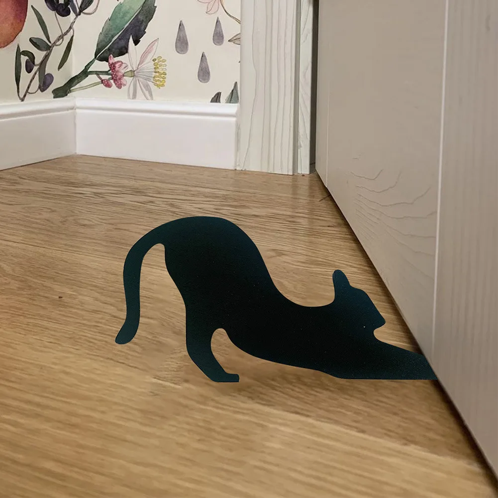 Halloween Funny Black Cat Door Stopper Home Floor Wooden Cute Black Cat Doorstops Anti-collision Door Rear Stoppers Protection