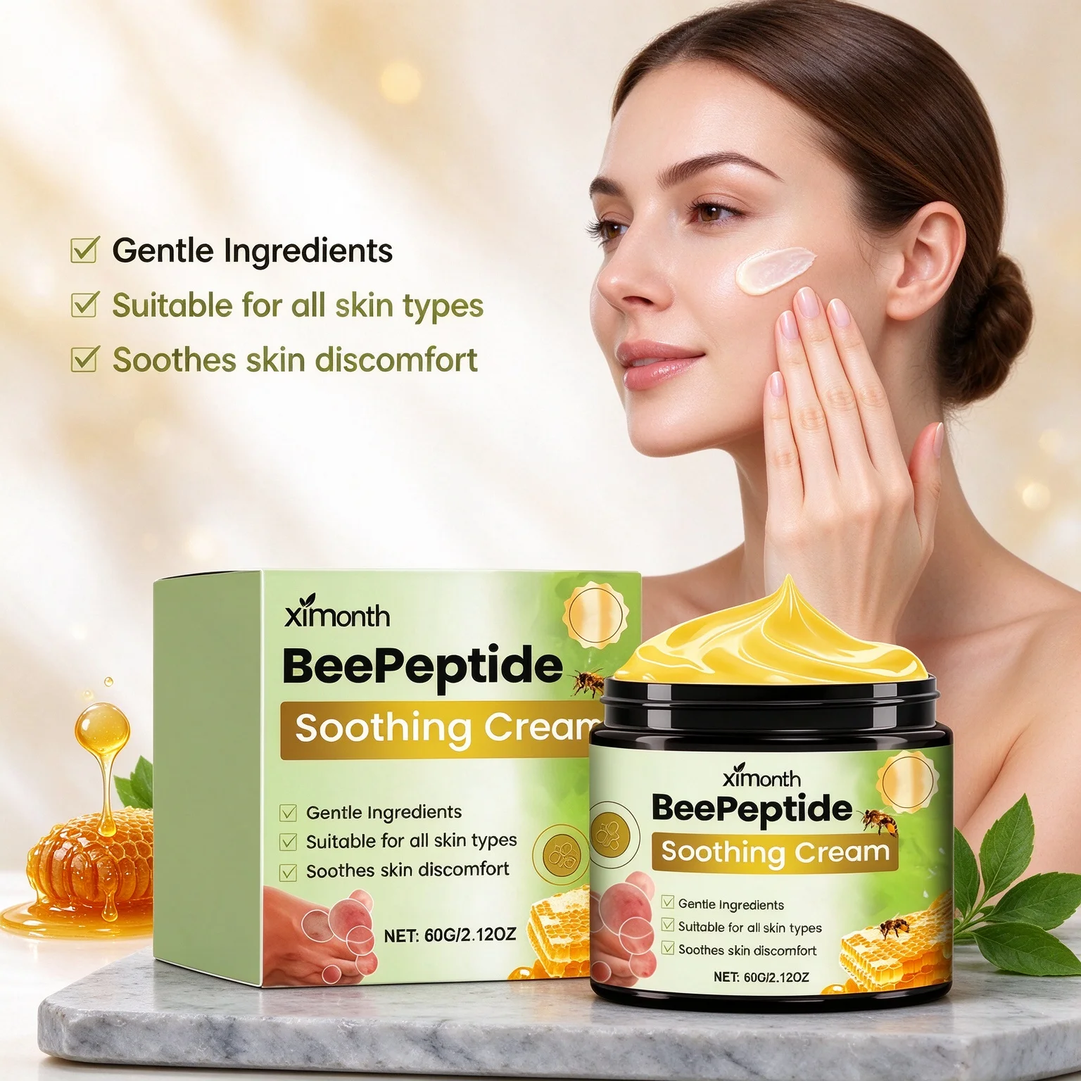 Bee Venom Skin Restoration Cream Multi Purpose Reduce Redness Rejuvenate Fast Absorption Soft Smooth Skin Renewal Moisturiser