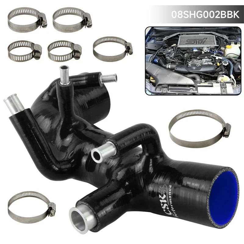 

Черный/синий/красный силиконовый патрубок впускного коллектора турбонаддува + хомуты для Subaru Impreza GDB EJ20 STI WRX MK7-8 VER-7/8/9 00-07
