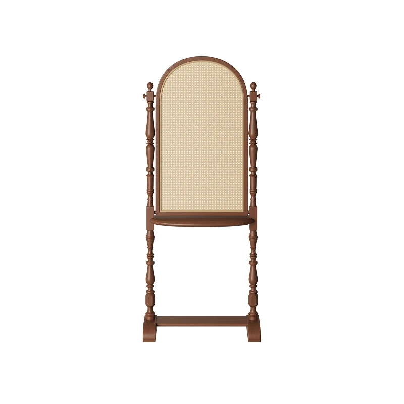 

Medieval solid wood rattan screen art designer household living room bedroom partition seat screen shelf