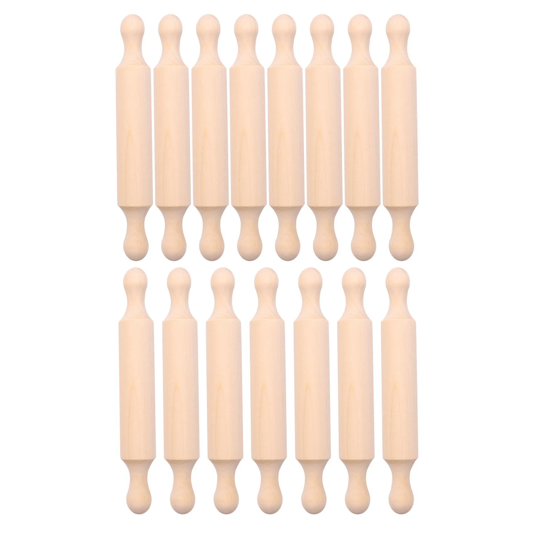 15 Pieces Wooden Mini Rolling Pin 6 Inches Long Kitchen Baking Rolling Pin Small Wood Dough Roller for Children Fondant