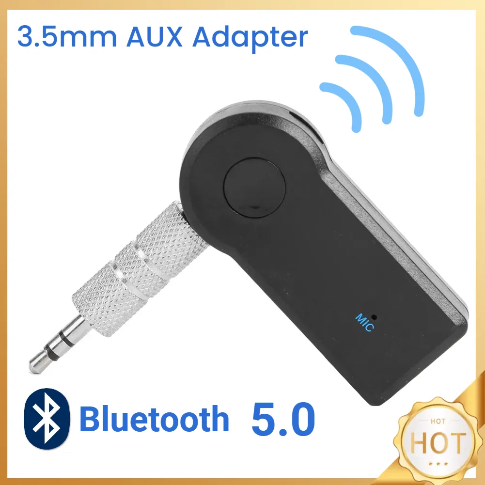 Bluetooth 5.0 Wireless Stereo Audio Receiver Transmitter for 3.5mm AUX Adapter Supporting Sleep Mode and Hand-free Call Accessor