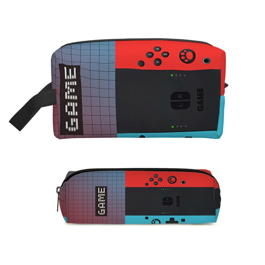 

Two Piece Games Console Pattern Cosmetic Bag , Pencil Case For Boy/Girls Children Best Gifts 3D Cartoon Bags Storage Bag