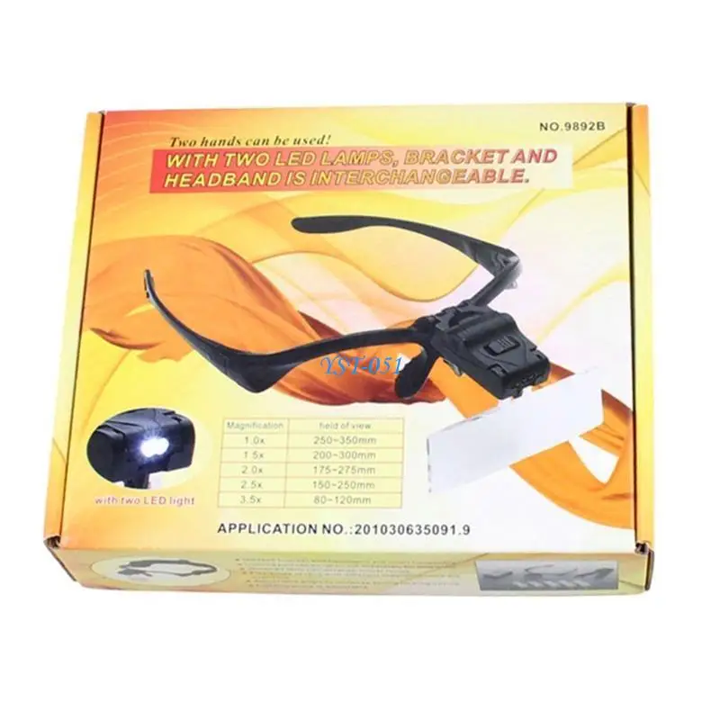 

E15A 1.0/1.5/2.0/2.5/3.5X Headband Magnifier with LED Light Handsfree for Head Mount