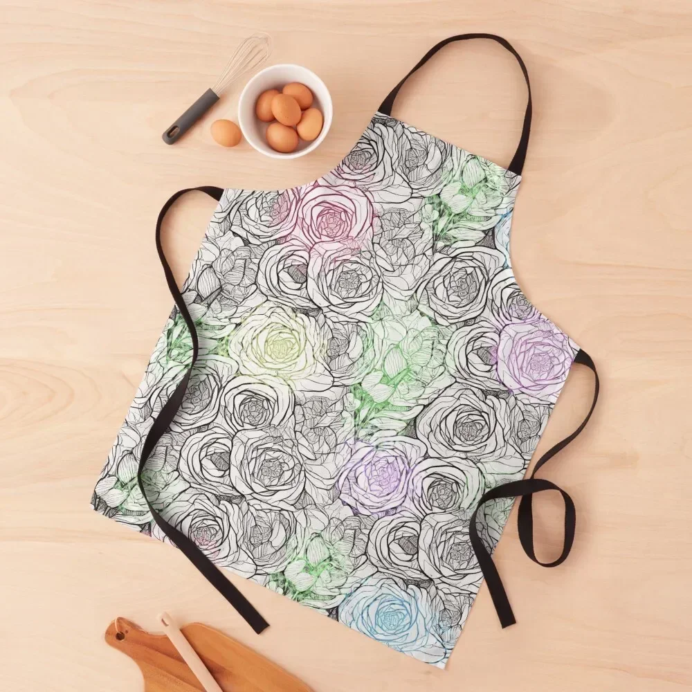 

Roses in Bloom Pattern Apron Home Supplies esthetician japanese style home women Apron