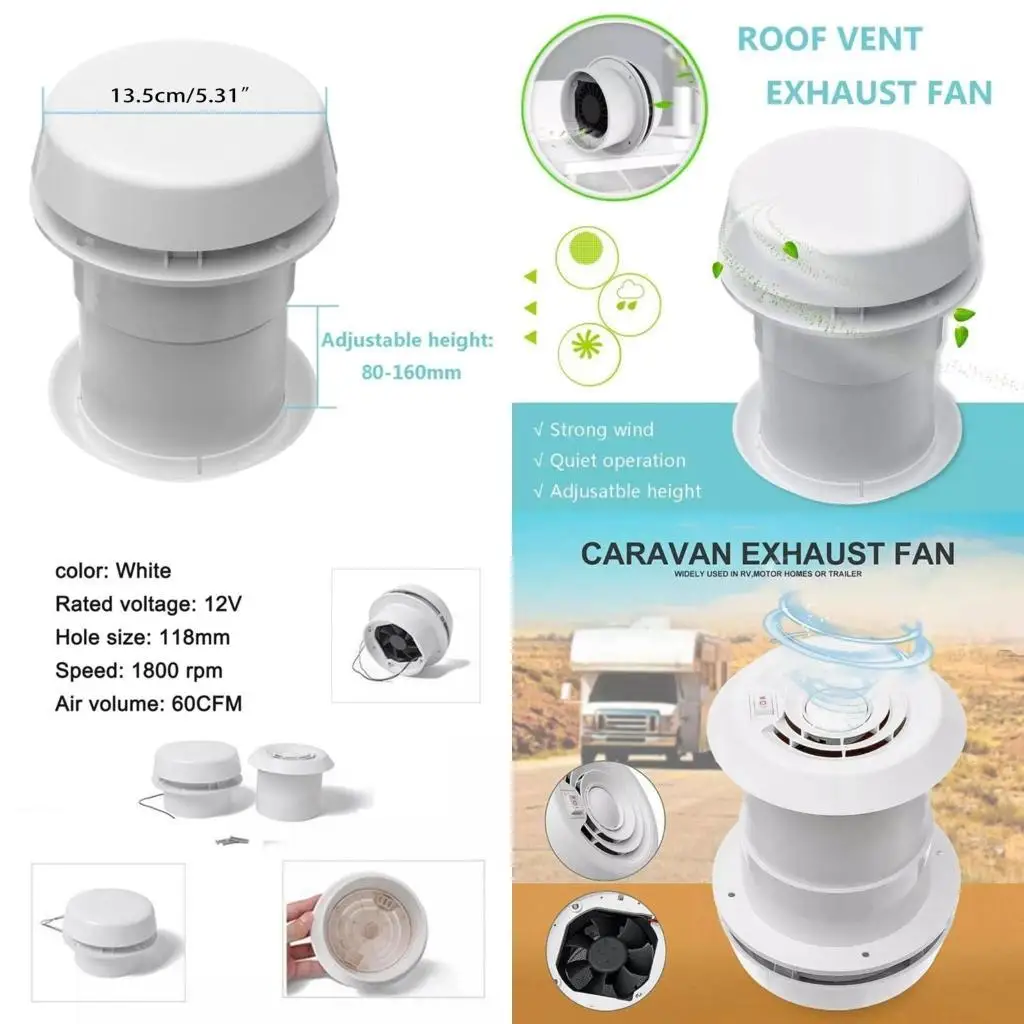

J0MA 12V Ventilation Ceiling Exhaust Fan for RV Motorhome Trailer Silent
