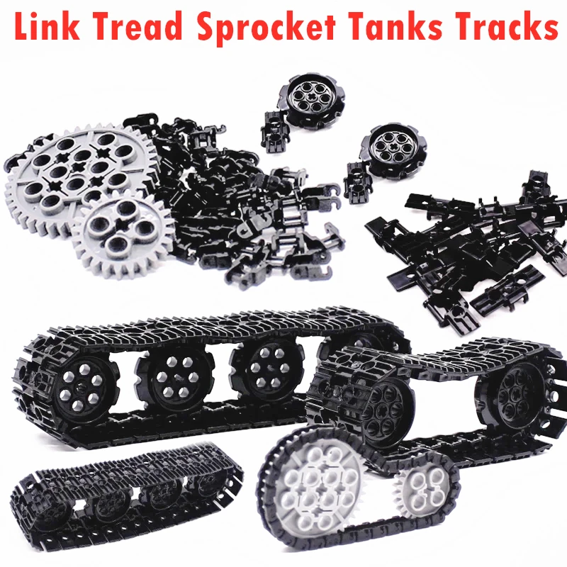 

Technical Parts 3711 3873 57518 57519 Building Block Brick Link Tread Sprocket Tanks Tracks Rivets Mechanical Engineering Toys