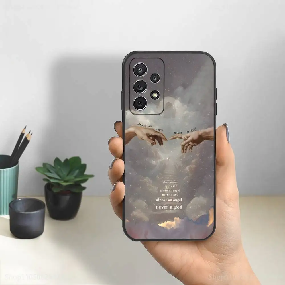 Funda de teléfono de arte romántico griego antiguo para Samsung S25,S24,S23,S22,S21,S20,S10,Ultra,Plus,Lite,FE, funda negra de silicona suave