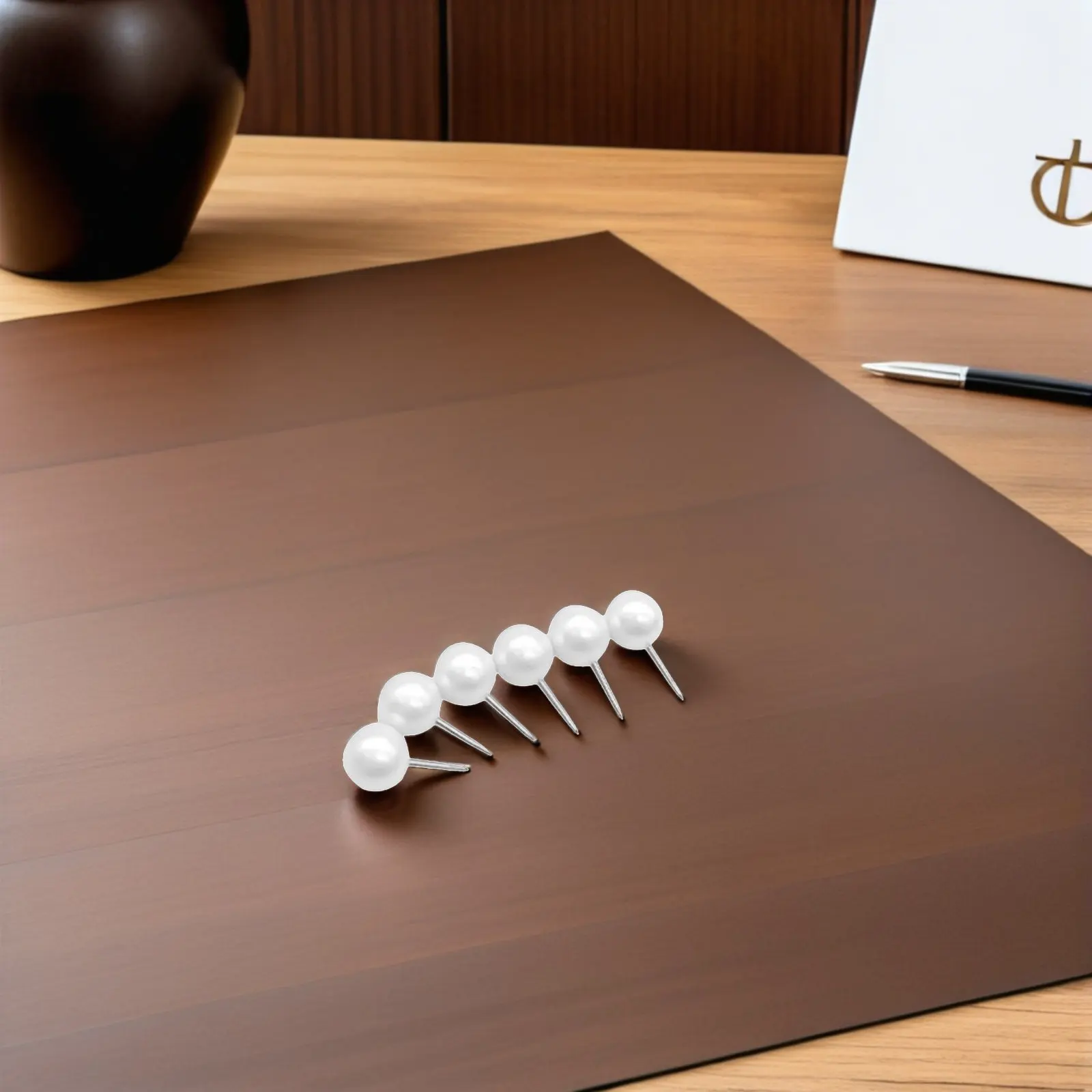 2 Boxes Pearl White Round Ball Head Push Pins Metal Point Cork Board Pins for Bulletin Board Wall Photo Calendar Office Home