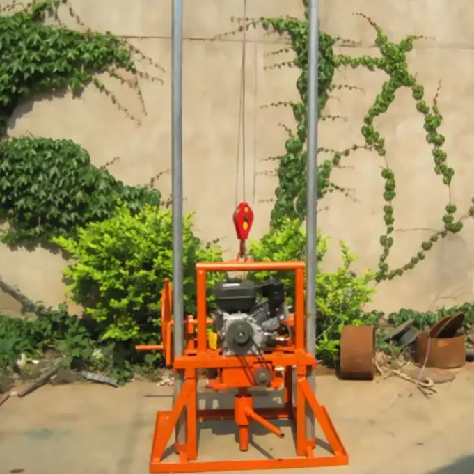 Customized  Lightweight Mini Water Well Drilling Rig 80m Petrol Diesel Manual Borehole Drill