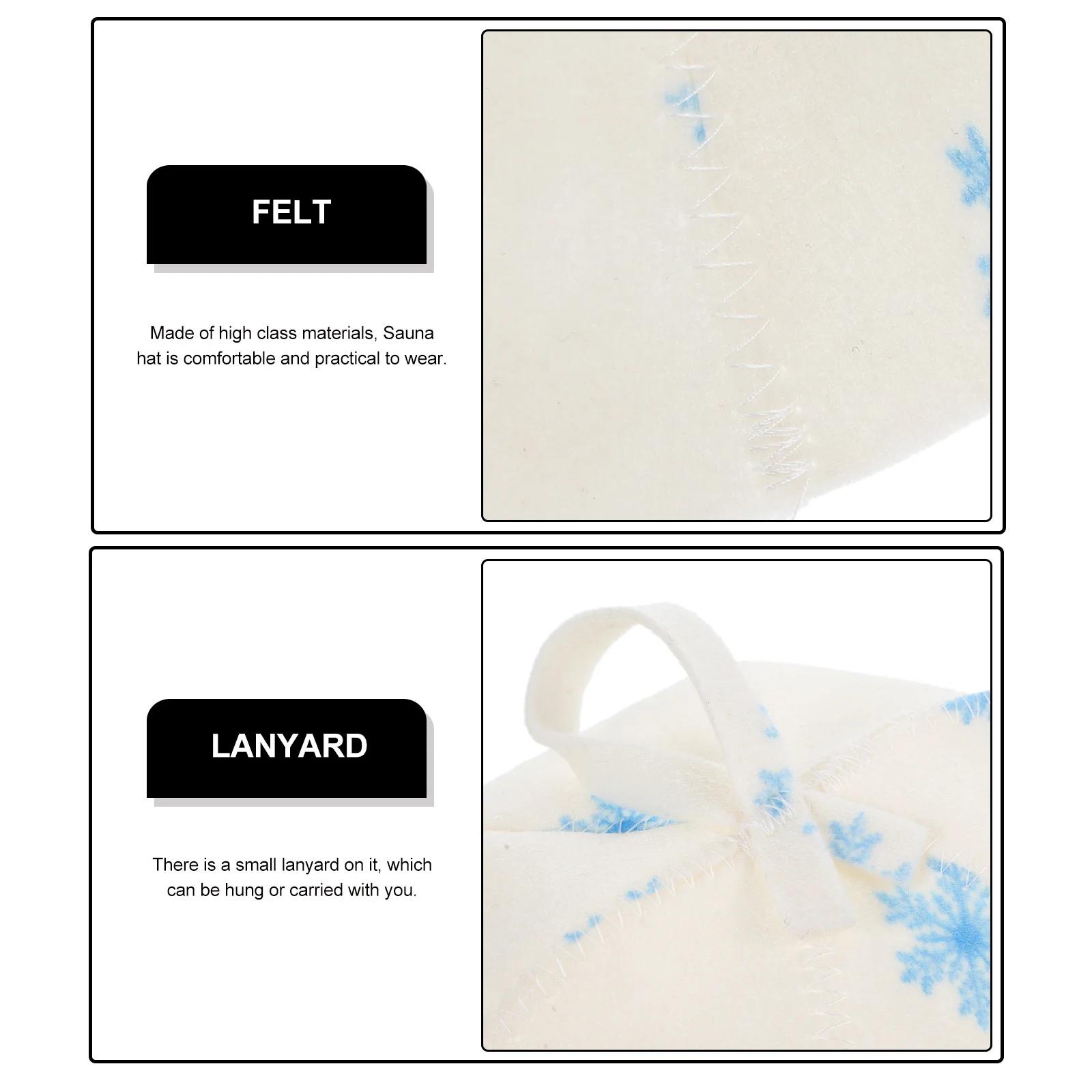 

Felt Sauna Hat Comfortable Absorbent Bath Hat for Women Men Protects Head from Overheating Household Bath Caps