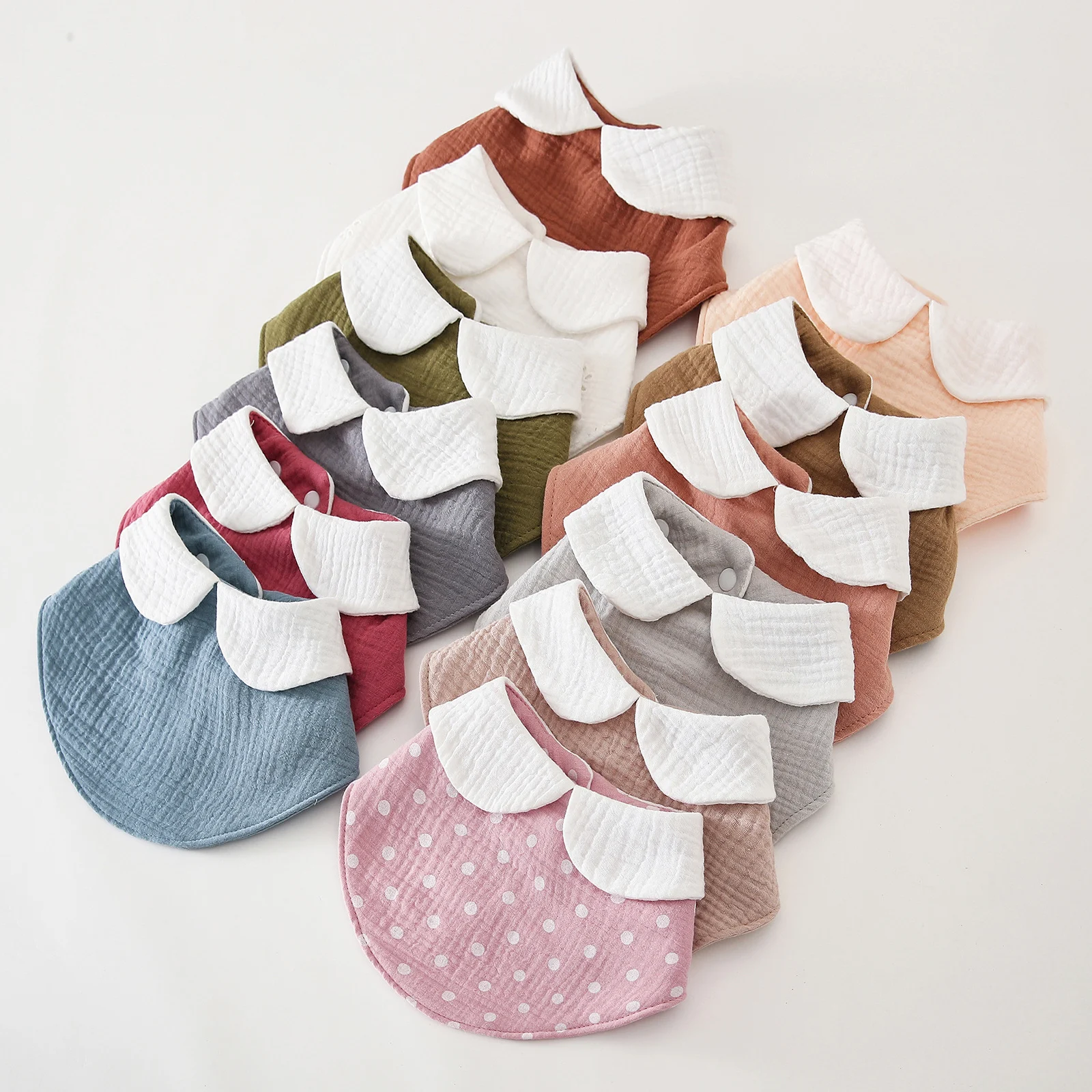 

Pure Cotton Solid Six-layer 360 Rotatable Baby Feeding Bibs Toddler Saliva Towel Infant Gauze Baby Bib Feeding Baby Accessories