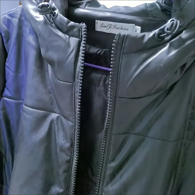 Pop nova moda feminina jaqueta de couro acolchoado inverno grosso adicionar jaqueta de algodão tamanho grande feminino de meia-idade casaco de couro do plutônio