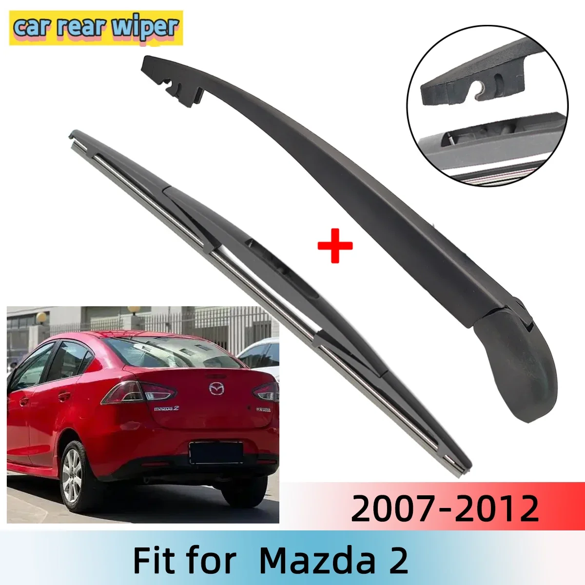 

Rear Wiper Blade & Arm Set Kit For Mazda 2 2007--2012 Windshield Windscreen Rear Window