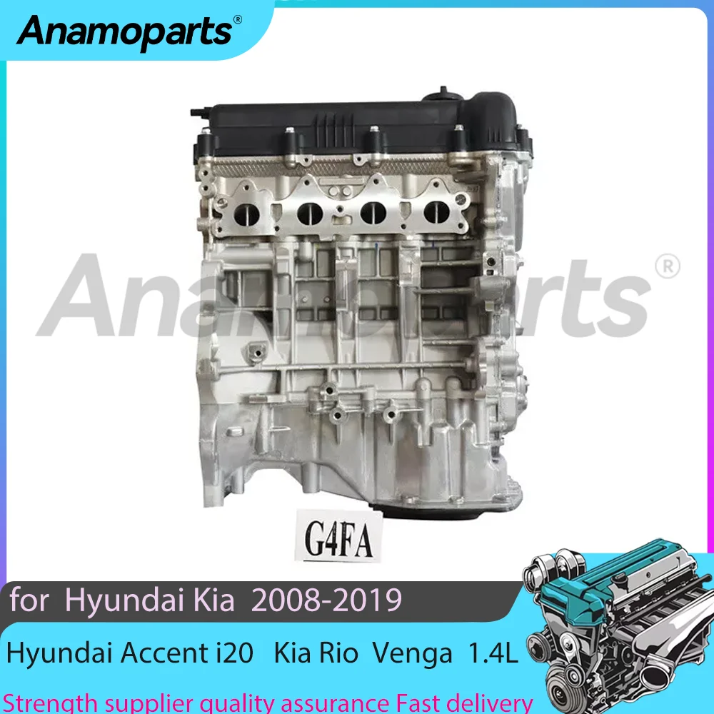 New G4FA Engine Assembly 1.4L For 2008-2019 Hyundai Kia i20 Venga Rio/K2 Accent/Verna/Solaris 1396CC Engine Petrol 1.4 L