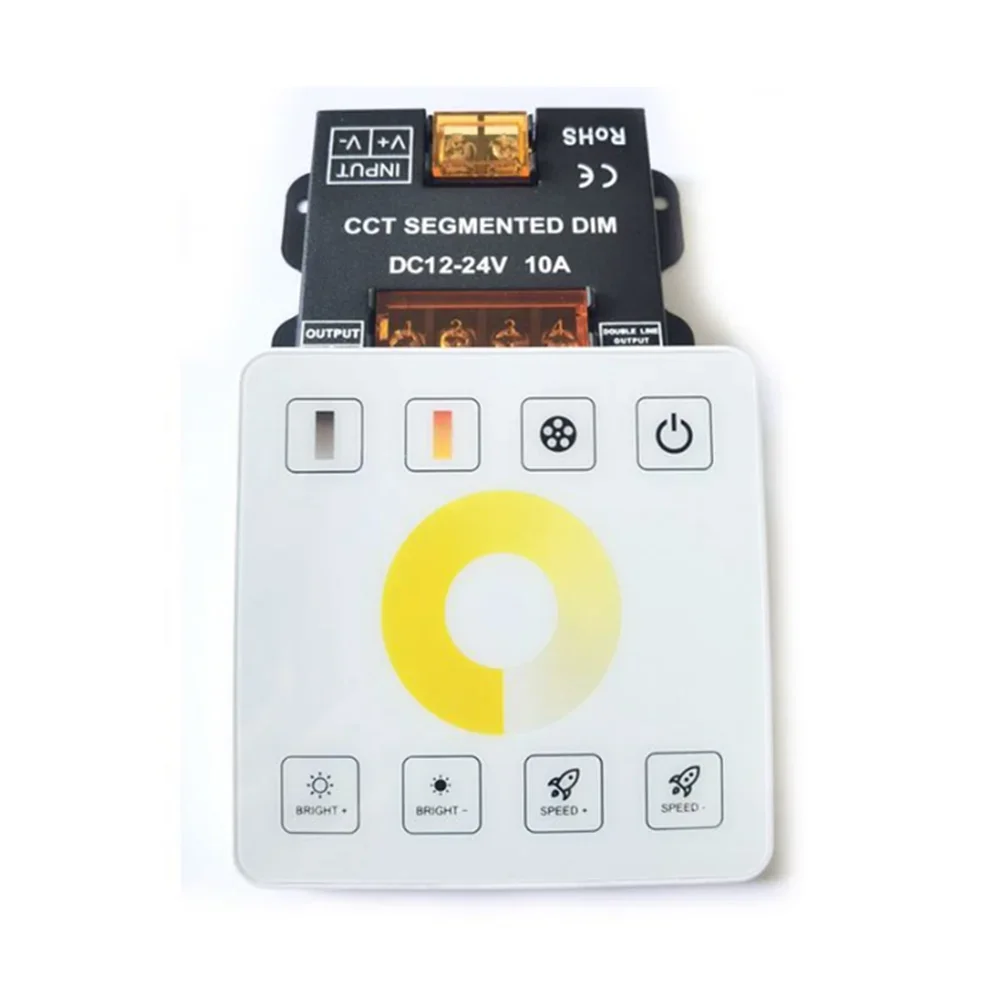 5-24V RF Wireless 86 Panel Switch Dual Dimming Controller 30A Dual Color Temperature Touch Dimmer