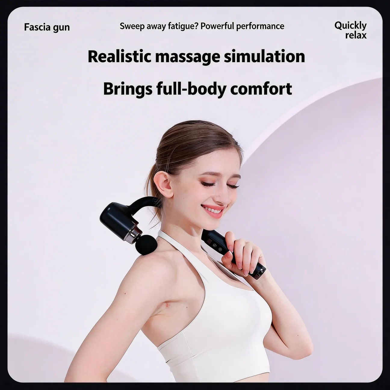 JianYouCare Electric Fascia Gun Extend Handle Self-assist Massage High Frequency Vibration body Massager Muscle Relaxation tool