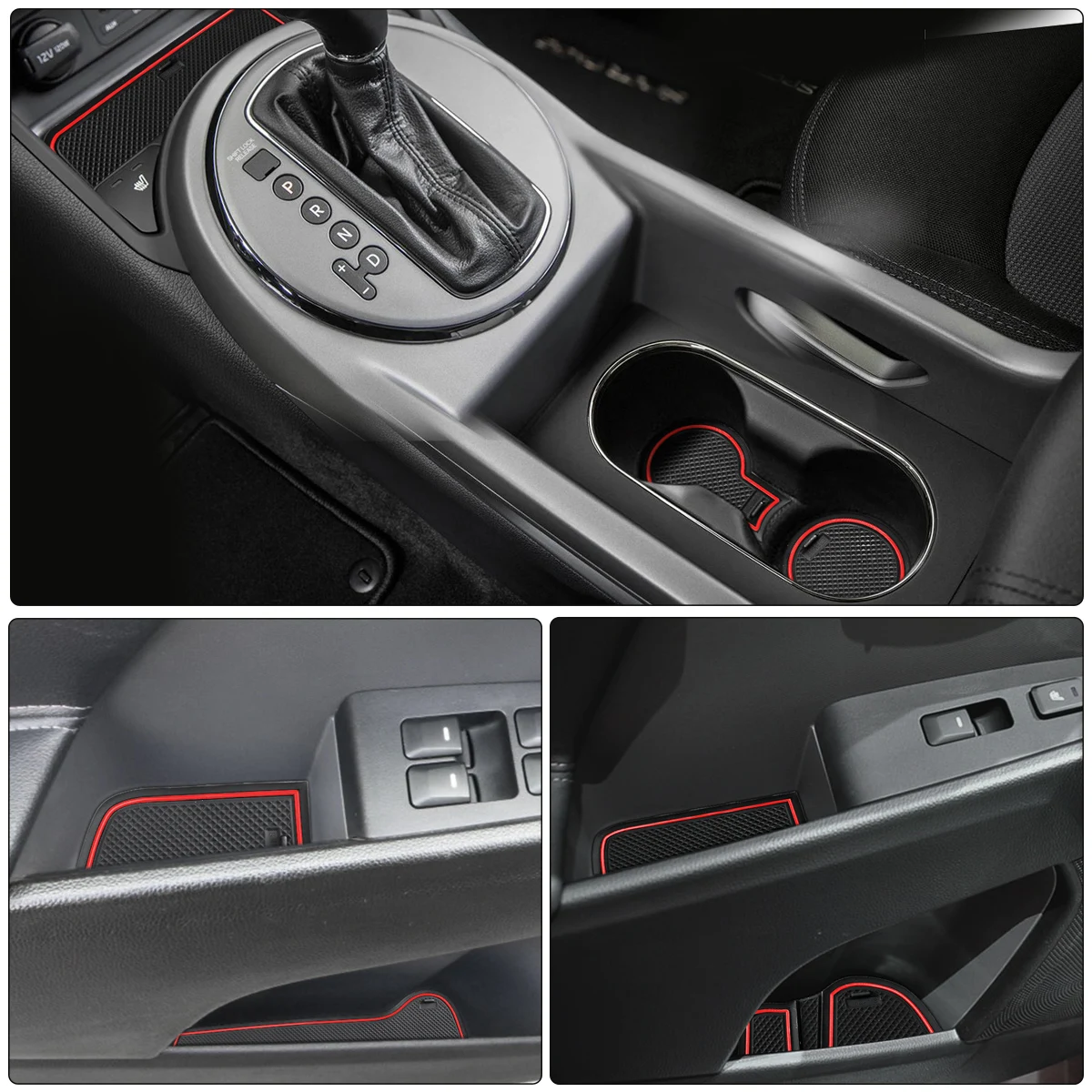 Car Door Groove Mats For KIA Sportage 3 2011 2012 2013 2014 Car Cup Holder Cushions Anti-Slip Car Gate Slot Pads Coasters