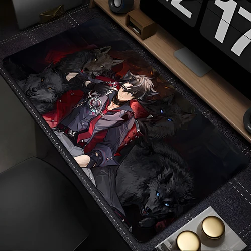 Imagen 1 del producto Alfombrilla de ratón de Anime, accesorios para juegos, alfombrilla para teclado de oficina, alfombrilla de escritorio grande, almohadilla extendida de goma G-genshin Impact Wriothesley