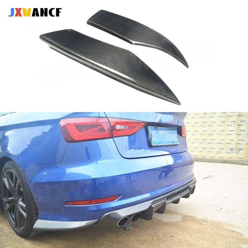

JXWANCF Carbon Fiber Rear Bumper Lip Splitters Flaps Spoiler for Audi A3 S3 Sedan 2014 2015 2016 FRP fender Skid Plate