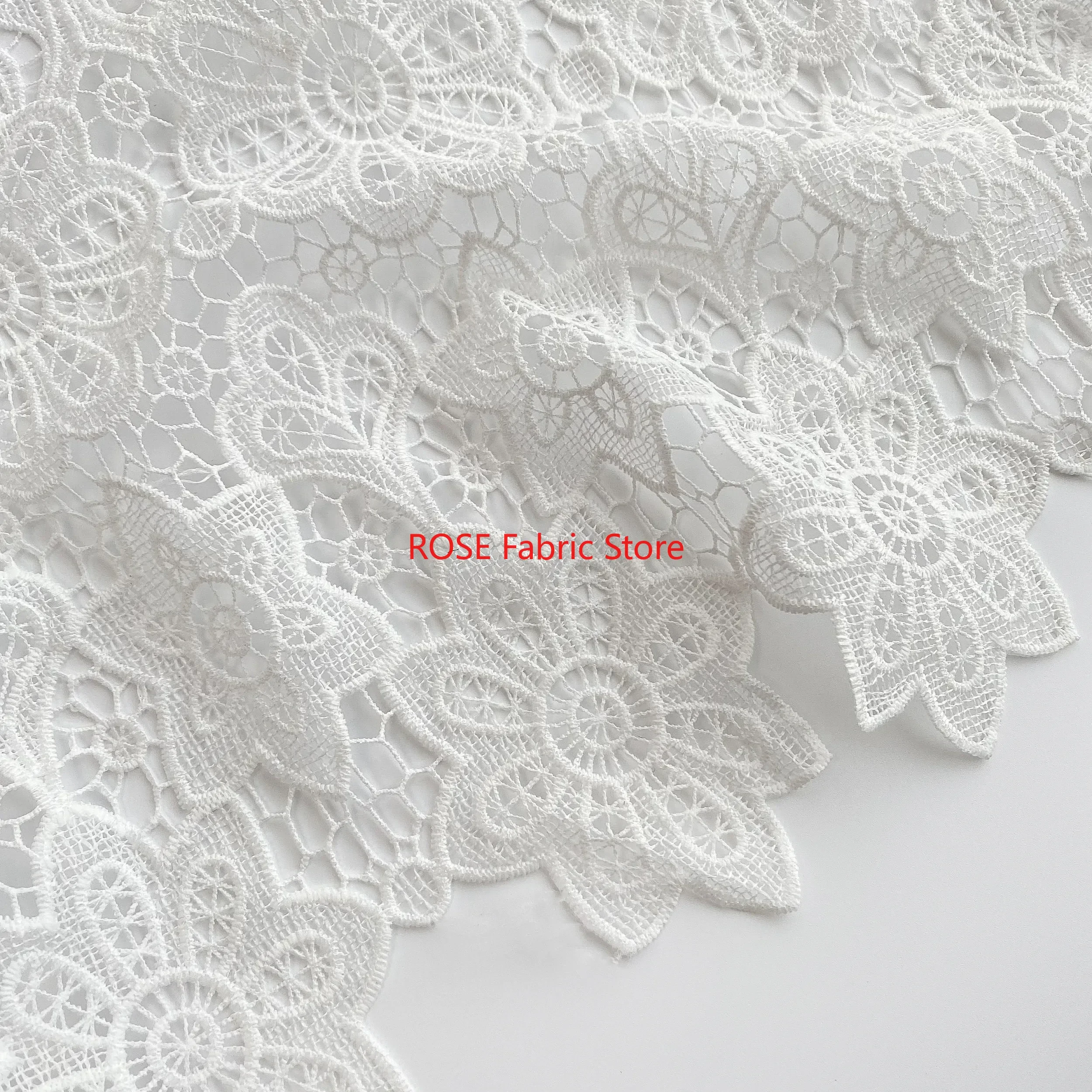 

White Milk Silk Water Soluble Lace Fabric For Clothing Skirt Cheongsam Dress Fabric Handmade Diy Tablecloth Fabric