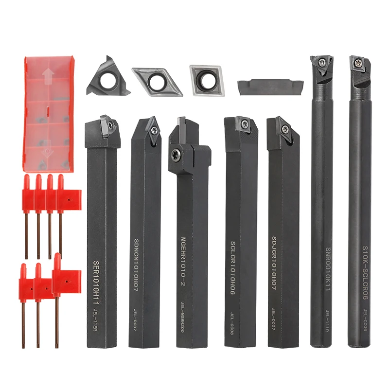 XCAN Lathe Tools 14/15pcs Carbide Inserts Holder SCLCR06 with Wrenches for Lathe Turning Tools CNC Cutting Tools